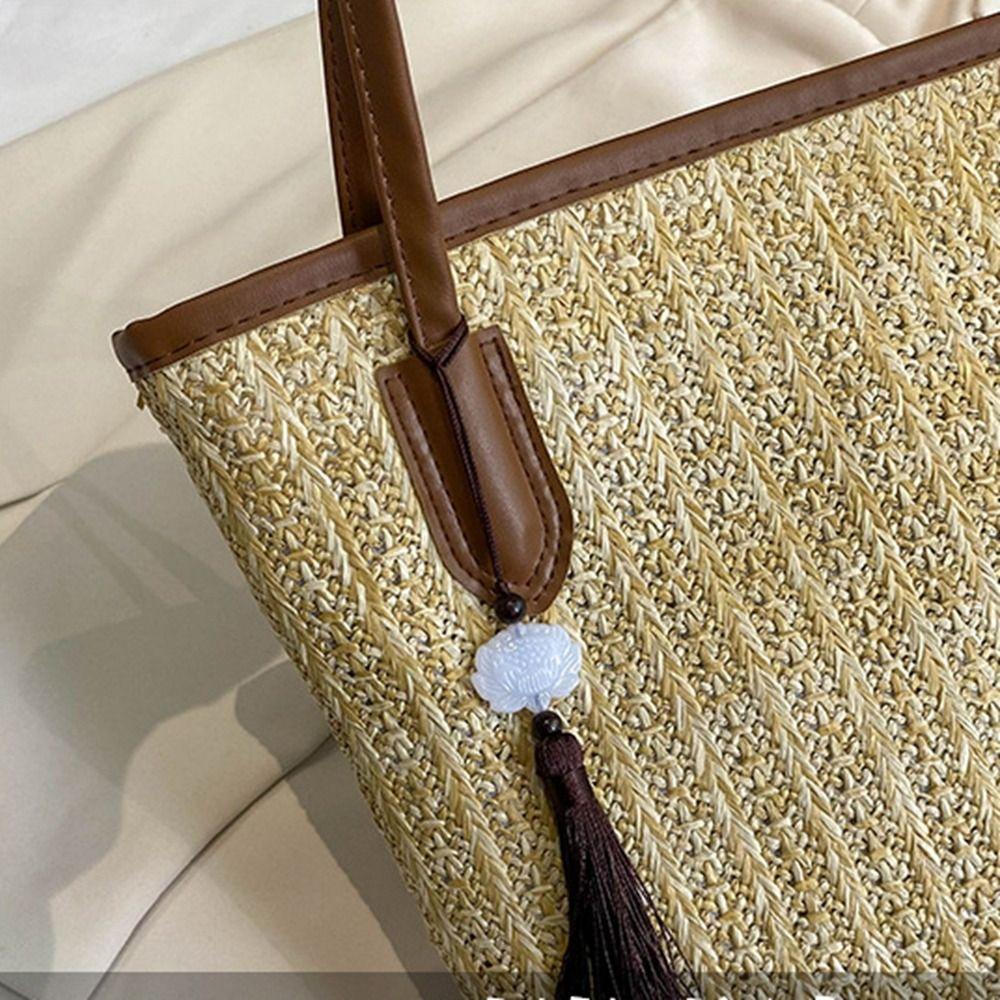 Fashion Bohemian Shoulder Bag Simple Summer Beach Straw Handbag Sweet Weave Tote Bag  Beach