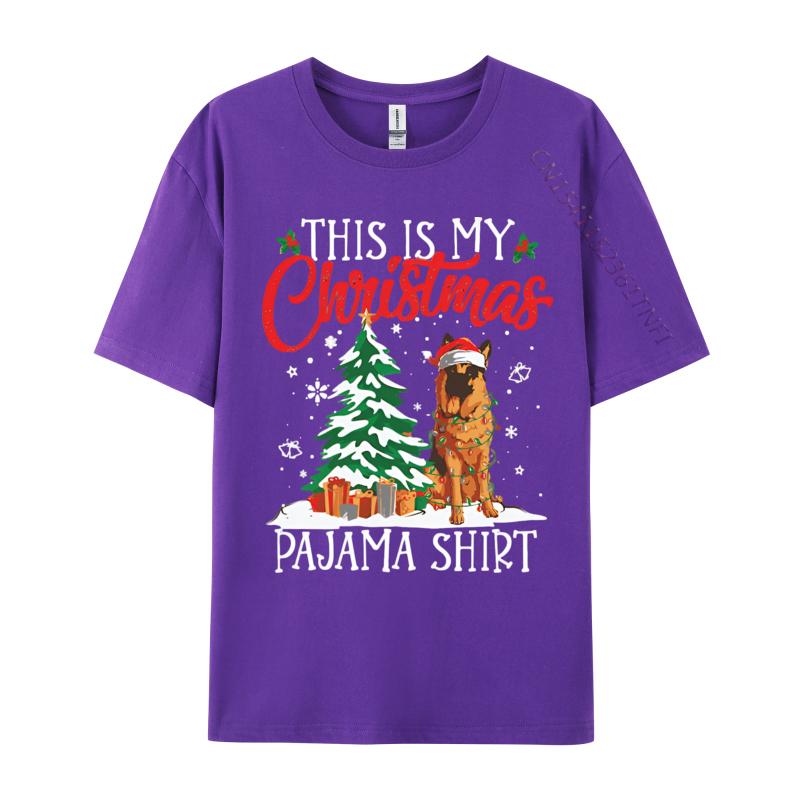 This Is My Christmas Pajama German Shepherd Tshirt Funny Tee Shirt Camisetas Brand Tops T Shirt Male 2024 T Shirt