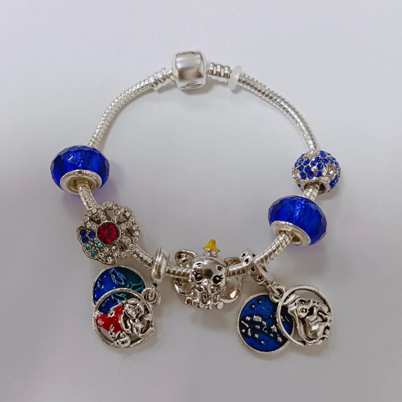 Браслет с бусинами в стиле аниме, милый мишка Винни-Пух для женщин, модные украшения, подвески Иа-Иа, Пятачок, Тигра, браслеты для девочек 16cm