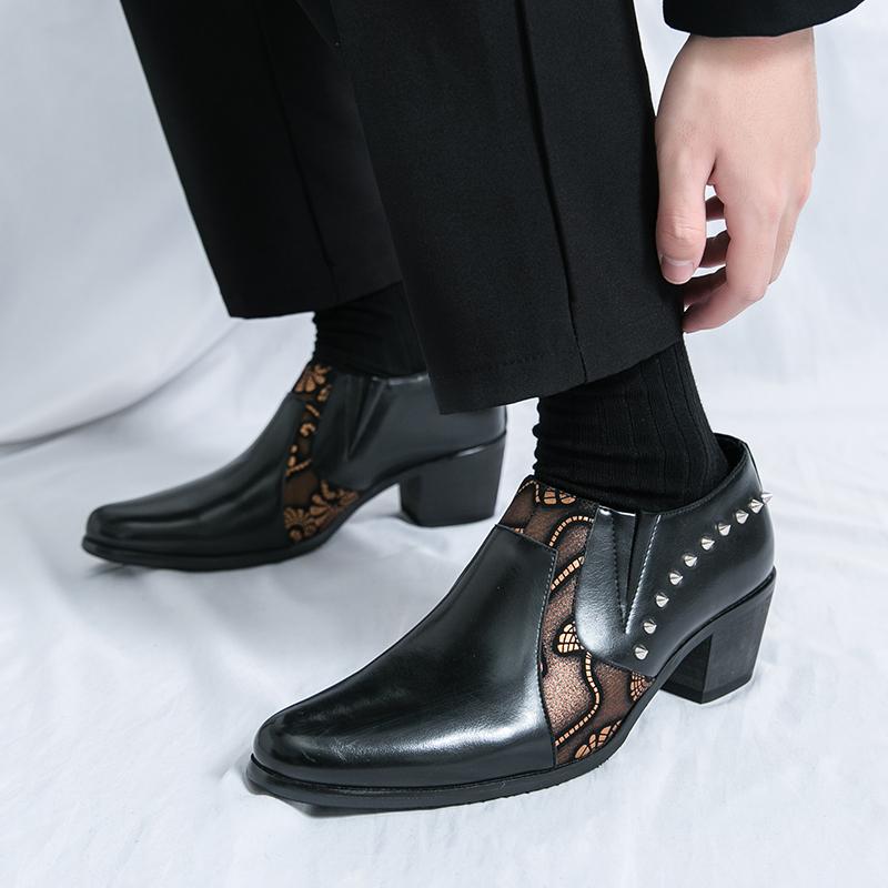 Fashion New Business Men Height-increasing Formal Shoes American Casual One-foot Comfortable Breathable Brand Leather Shoes Sizes 38-46