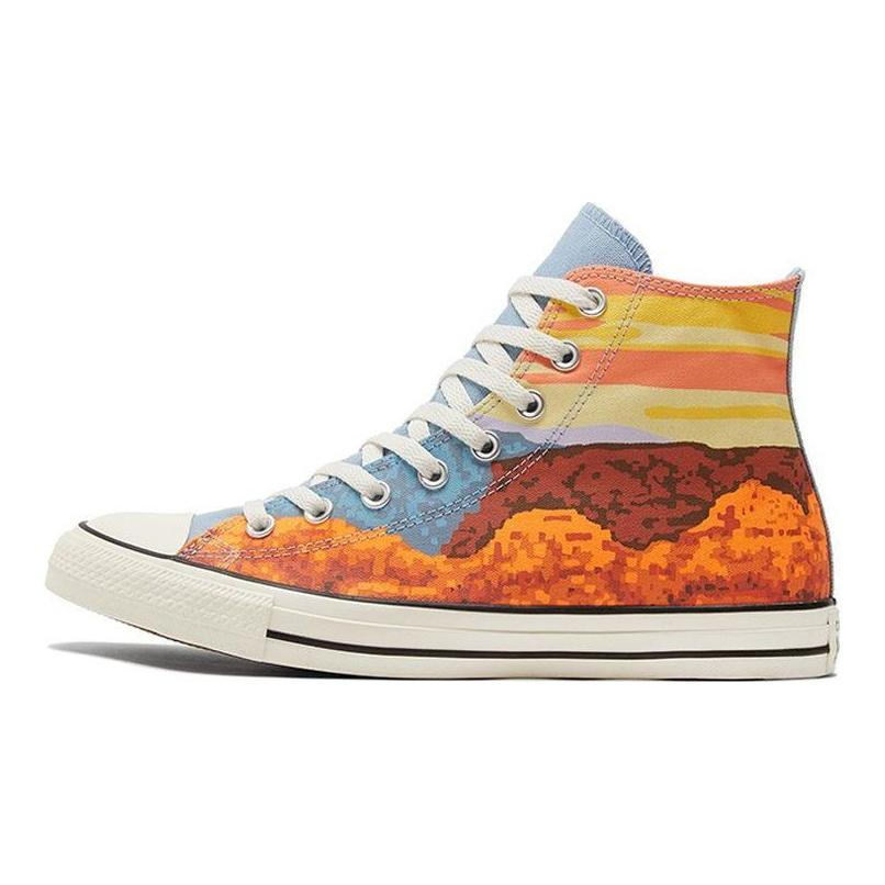 Converse Chuck Taylor All Star Tendance Durable Amortissant Baskets Montantes en Toile Baskets Unisexe Jaune Bleu 170843C