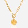 Yori Stainless Steel Portrait Coin Pendant OT Buckle Necklace for Women Stainless Steel Popular Chic 2025 Jewelry PVD Plated