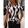 Simple Short-sleeved Fashion Women's Crew Neck T-shirt 3D Simple Color Printing Daily Wear Tops Comfortable Polyester Tees
