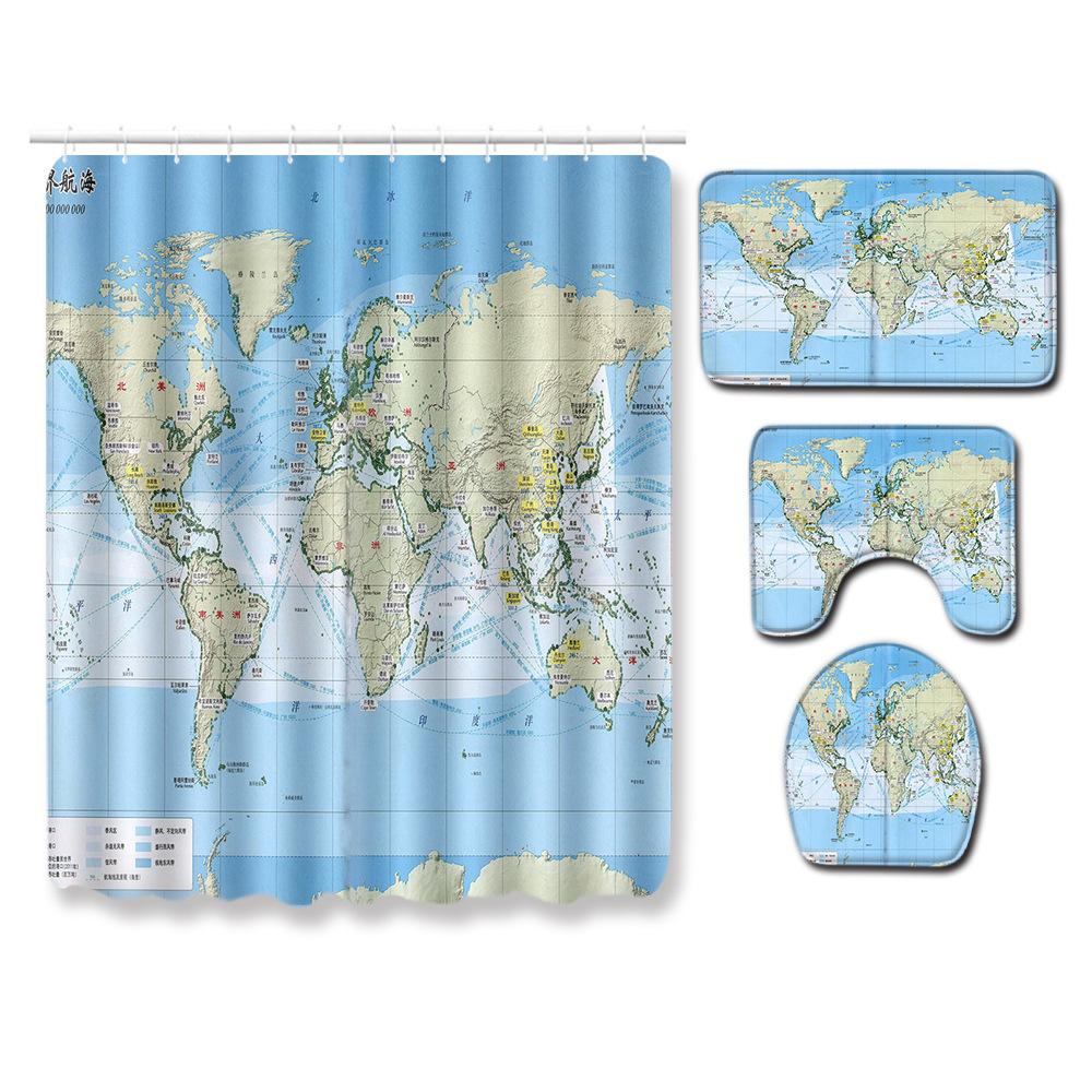 Floor Mat Combination Four-Piece Set Bathroom Toilet Carpet Shower Room Mat Foot Mat