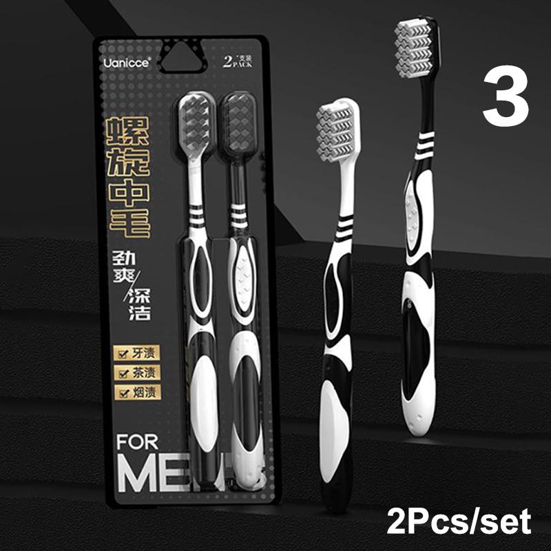 2 Pcs Whole Mouth Clean Toothbrush Ultra-Fine Soft Hard Bristle Toothbrush For Adults Excellent Cleaning Effect Whitening Teeth