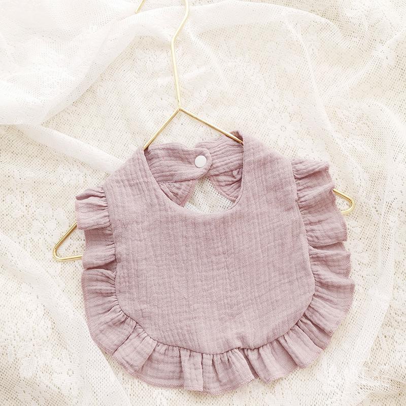 Sweet Ruffle Newborn Gauze Lace Baby Bib - Absorbent Drool Protection