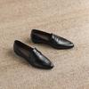 Krazing Pot Sheepskin Round Toe Low Heels Summer Shoes Big Size 42 Retro Fashion Slip On Stones Prints Women Deep Mouth Pumps