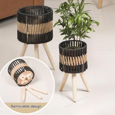 1 ks Květinová dekorace Kreativní ozdoba Imitace ratanového pletení Vnitřní dekorativní držák na květináč Domácí Více velikostí