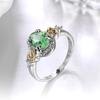 Copper Encrusted Zircon Ellipsoid Ring Hand Jewelry Woman Fashion Simple Gift