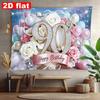 2D 90 Years Old Birthday Backdrop Sweet Pastel Flower Balloon Theme Party Photo Booth Background