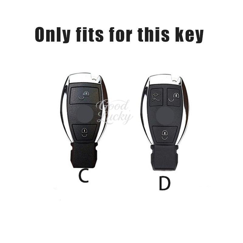 Q1984Leather Car Racing Style Key Case Cover Shell For Mercedes Benz A C E S G Class GLC CLE CLA GLB GLS W177 W205 W213 W222 X167AMG VOPO1