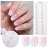 20Tips Gradient French Semi-cured Gel Nail Sticker UV Lamp Needed Full Cover Nail Gel Polish Wraps Manicure Press On Nails Decal