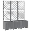 Vidaxl Garden Planter With Trellis, Light Grey, 120X40X136 Cm, Pp
