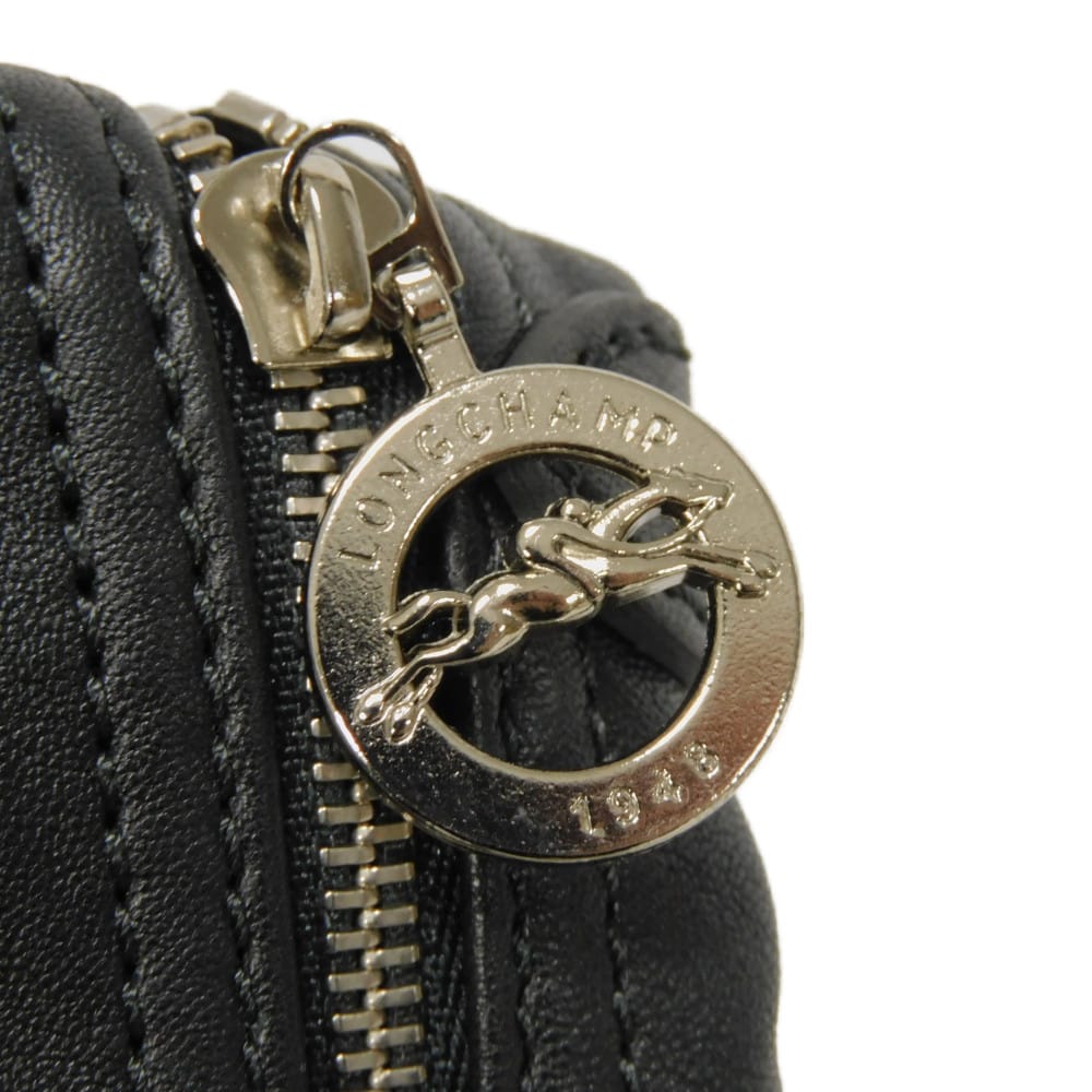 Used Le Pliage Cuir Crossbody Bag 12768 1061737FS 7921 Pochette with Horse Embossing Black Unisex from Japan AUTHENTIC