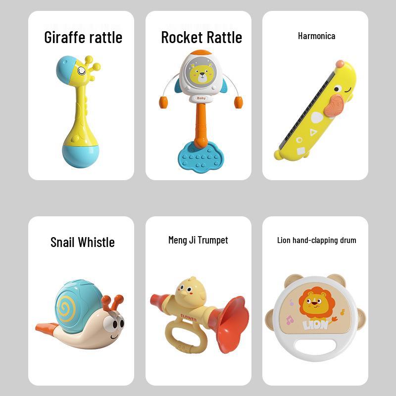 Baby Musical Rattle & Teether Set - Soothing Educational Toys for 0-1 Year Olds