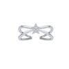 Sterling Silver Sweet Double Layer Star Moon Opening Ring For Women Finger Ring Engagement Wedding Jewelry Wholesale