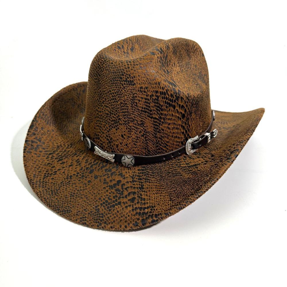 Wide Brim Cowgirl Jazz Hat Serpentine Visor Caps Gentleman Knight Hat  Outdoor