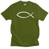 Unique Unisexs Jesus Fish Tshirt Short Sleeved Urban Fashion Tshirt Cotton T Shirt Summer Christian Tee Tops Loose Fit Apparel