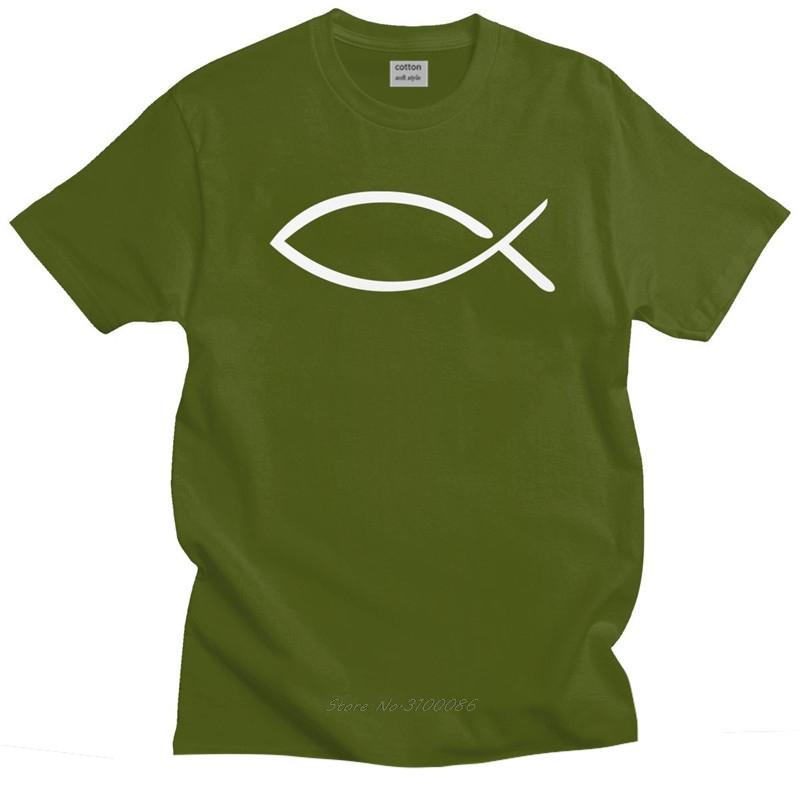 Unique Unisexs Jesus Fish Tshirt Short Sleeved Urban Fashion Tshirt Cotton T Shirt Summer Christian Tee Tops Loose Fit Apparel