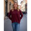 Rose Beauty A Autumn and winter women's knitted round neck loose solid color sweater