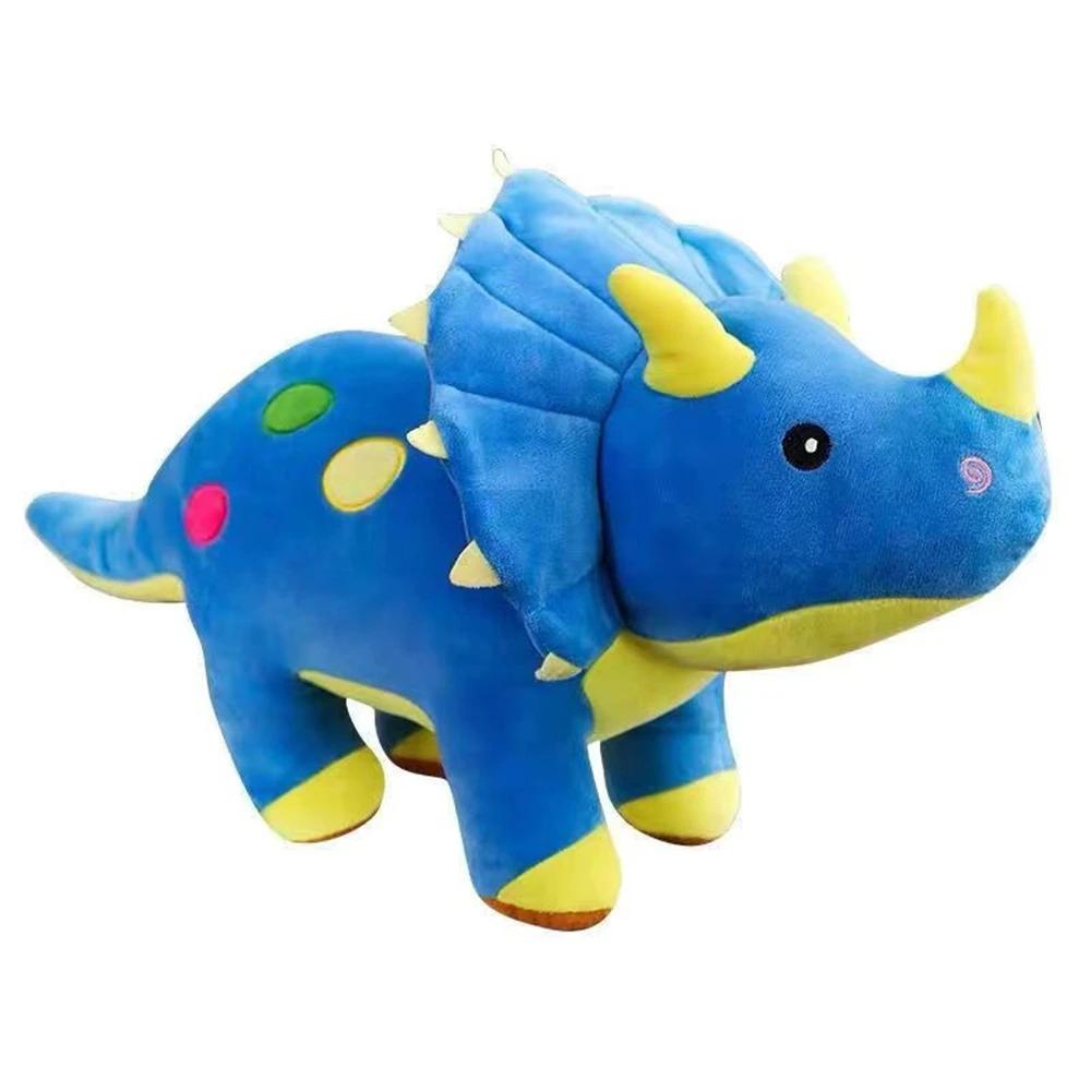 40CM Triceratops Plush Toy Spotted Dinosaur Kingdom Sleep Soothing Throw Pillow Doll Super Soft To Give Children Birthday Gifts