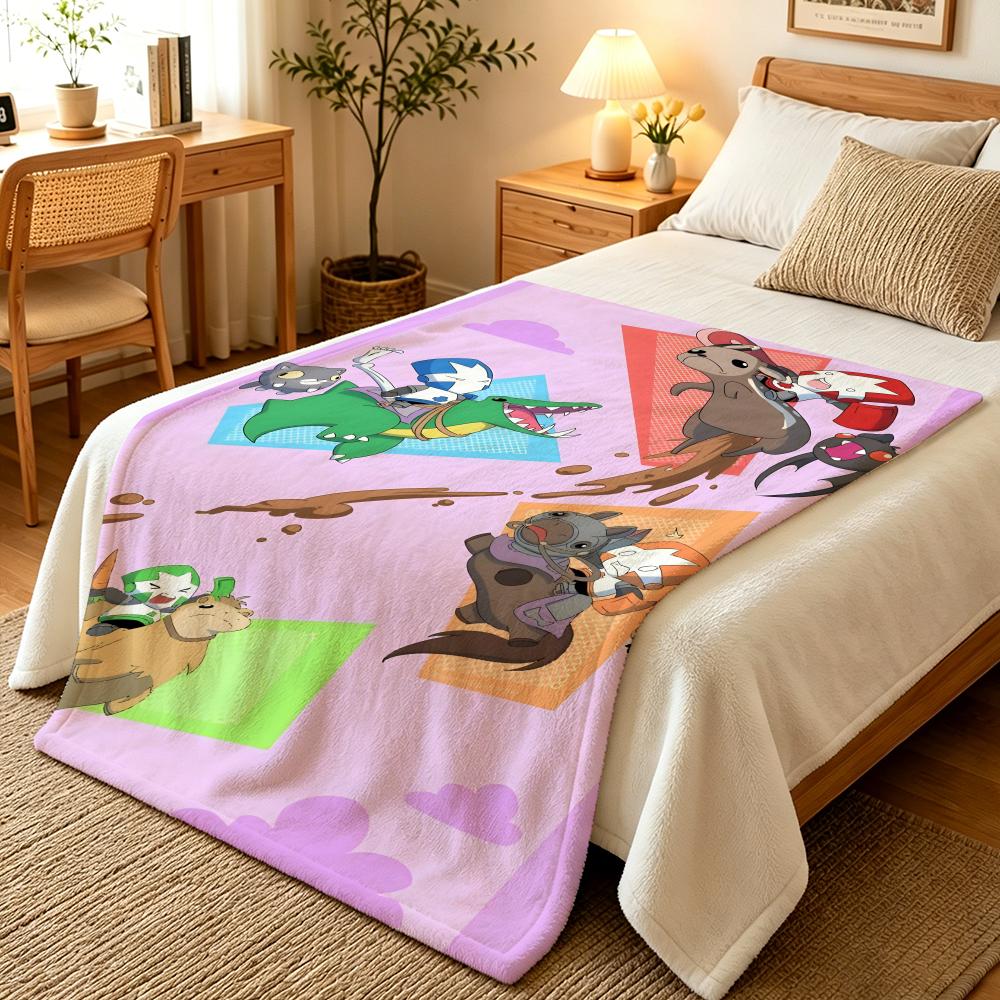 Game C-Castle Crashers Throw Blankets Soft Warm Flannel Blanket Bedding For Bed Living Room Home Sofa