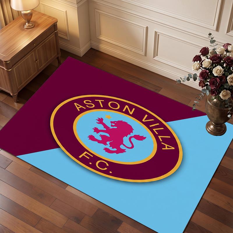 Tappeto in Velluto di Cristallo con Stampa Calcio Aston Villa, Comodo Assorbente d'Acqua Antiscivolo Tappeto per Pavimenti Interni