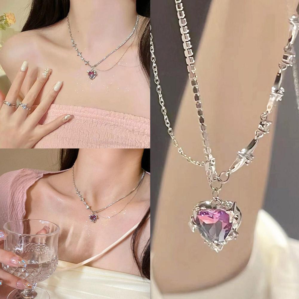 Sweet Cool Spice Girl Diamond Love Mang Star Necklace Necklace Wind Female Creative Fashion Des S8D2