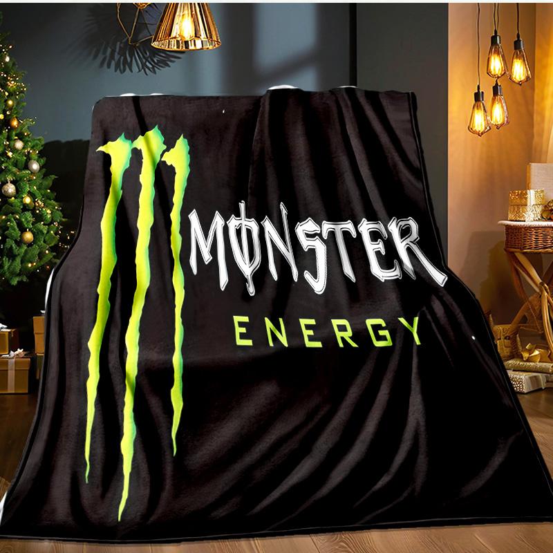 Monster Energy Flannel Blanket, Use for Birthday/Holiday Gift, Soft Blanket for Sofa/Bed/Camping/Office/Tourism Use,All Seasons