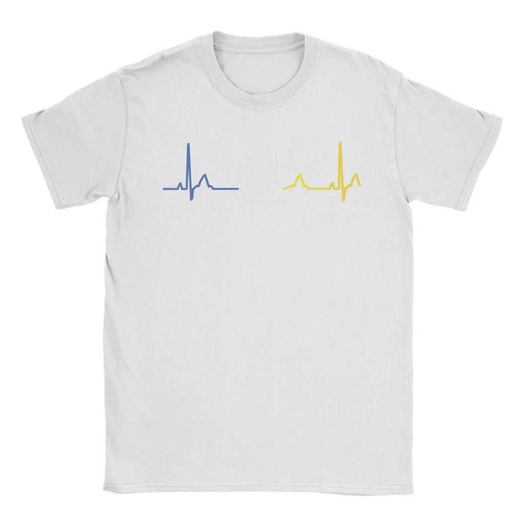 Oekraïense Tryzub Oekraïne Vlag Drietand Zelensky Hartslag T-shirt Mannen Nieuwigheid Katoenen T-shirt Korte Mouw T-shirt Cadeau Tops