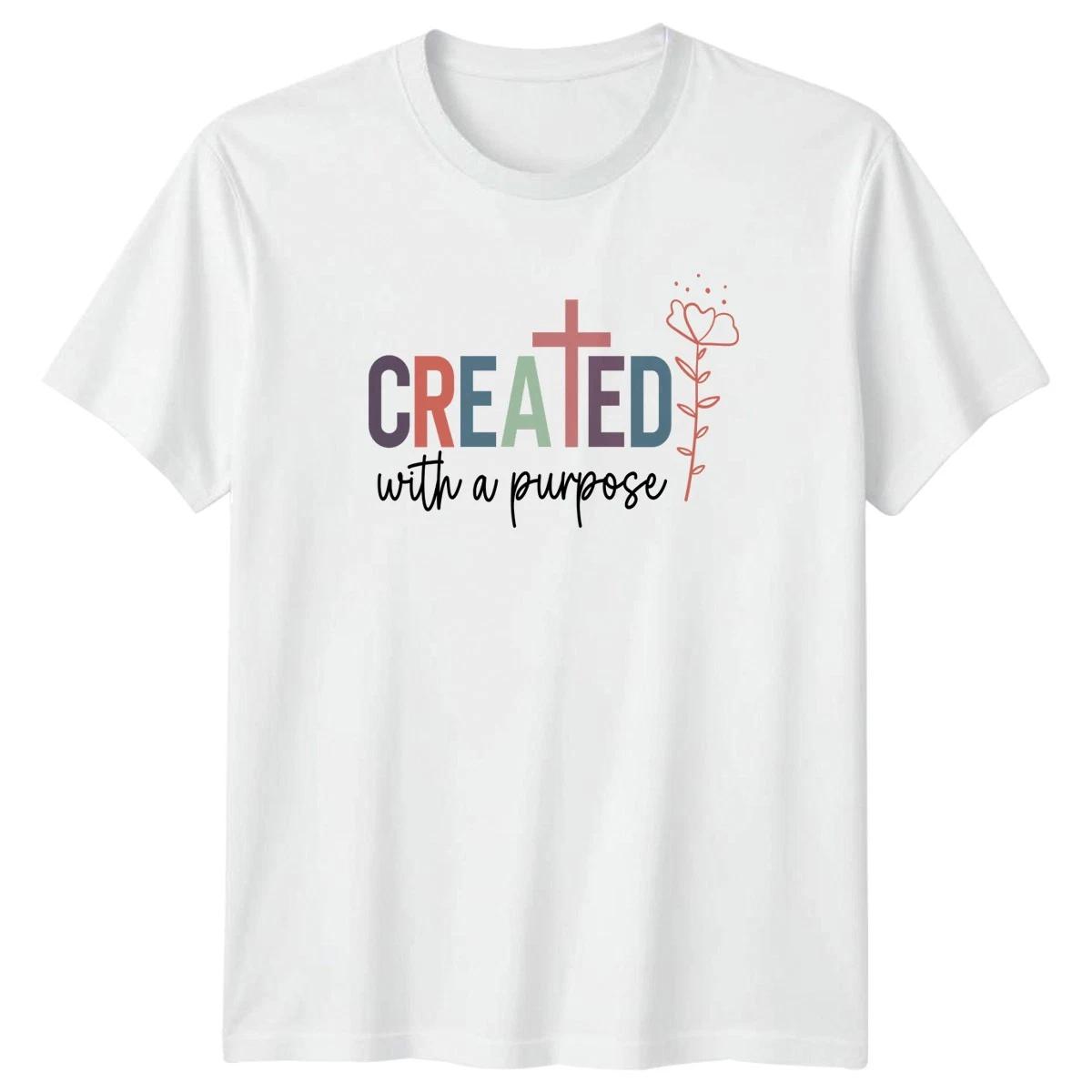 Created With A Purpose Womens T-Shirt Christian Inspirational Faith S