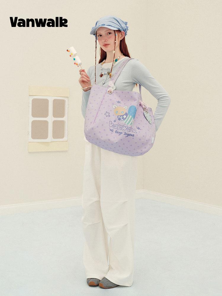 Vanwalk Clover Tote Bag [Dot Lavender]
