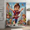 Happy Kids Running Shower Curtain | Fun and Colorful Bathroom Decor
