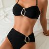 Swimsuit new sexy bikini solid color split swimsuit women