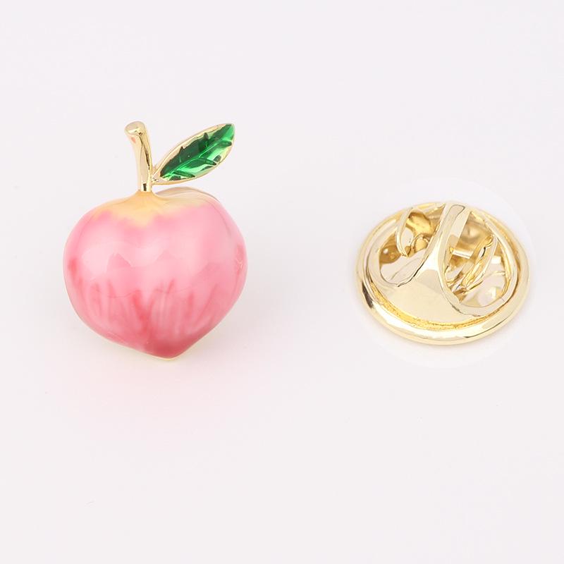 

Japanese Cute Fruit Enamel Brooch: Peach & Cherry Lapel Pin