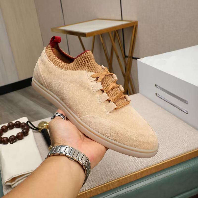 

summer breathable leather casual sports shoes men non lace Sneakers 38 хаки