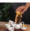 Portable Ceramic Kung Fu Tea Set with Tray, Cups, Teapot, and Lid Bowl
