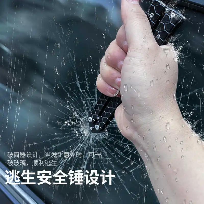 Car Tire Cleaning Hook Portable Stainless Steel Folding Tool Car Supplies First Aid Window Broken Tool