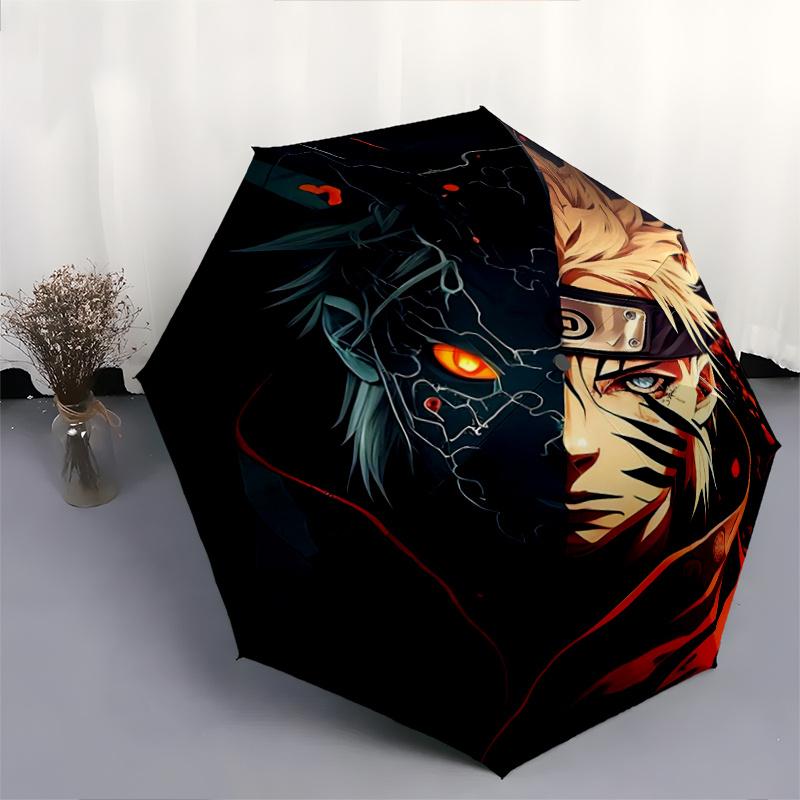 1pc The Duality of Naruto and Sasuke Automatic Opening and Closing Umbrella - Suitable for Various Occasions, Outdoor Activities, Lightweight and