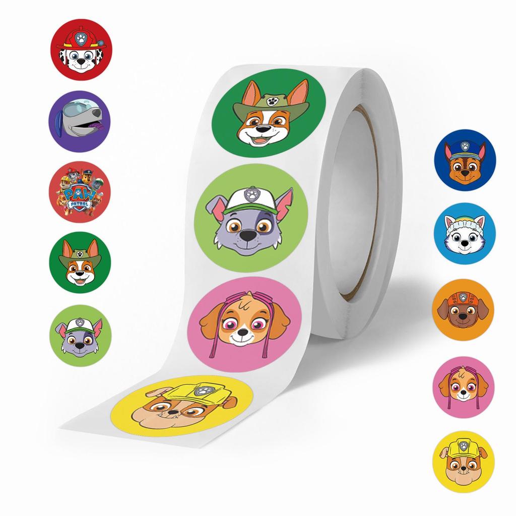 Paw Patrol Cartoon Roll: 500 Decorative Stickers for Sealing and Notebooks