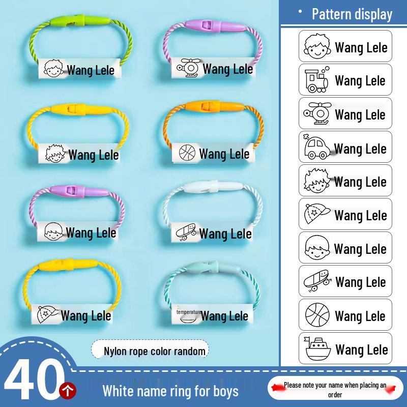 Back-to-School Name Tag Stickers & Lanyard Buckles for Kids' Shoes & Backpacks - Baby Name Circle