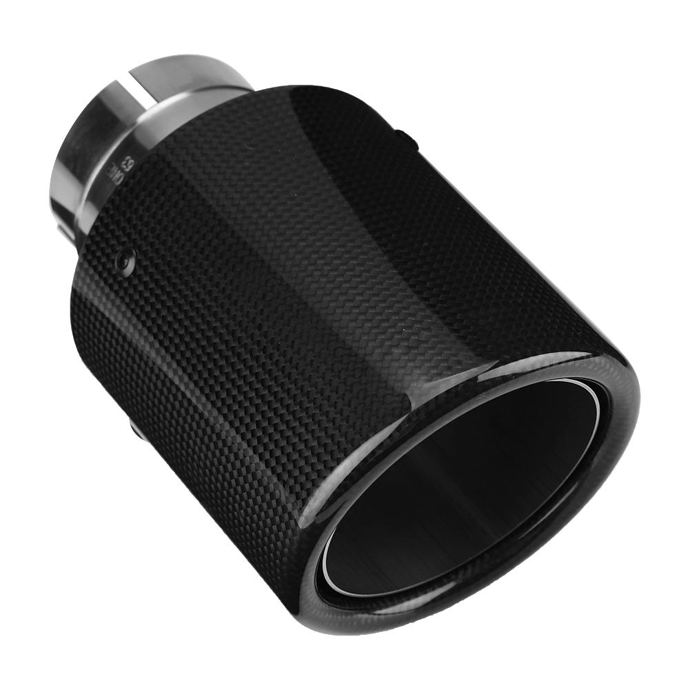 Carbon     Car Modified Single Outlet Exhaust Pipe Muffler Tip Tail Throat 63-101mm