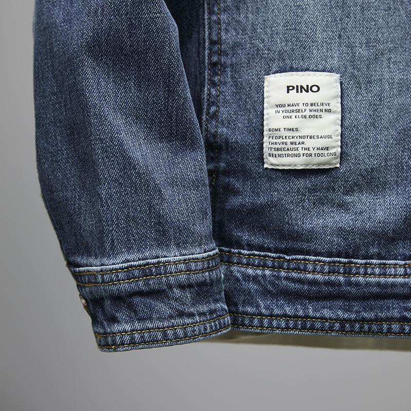 Men's Trendy Blue Denim Jacket - Simple Autumn/Winter Design