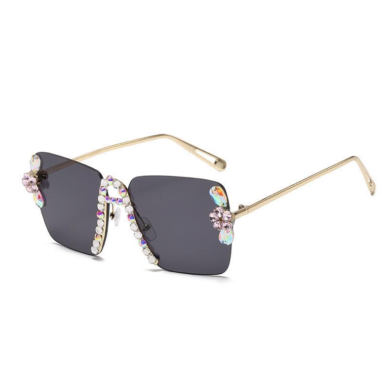 European And American Chic Metal Frame Sunnies Elegant Gradient Lens StyleE