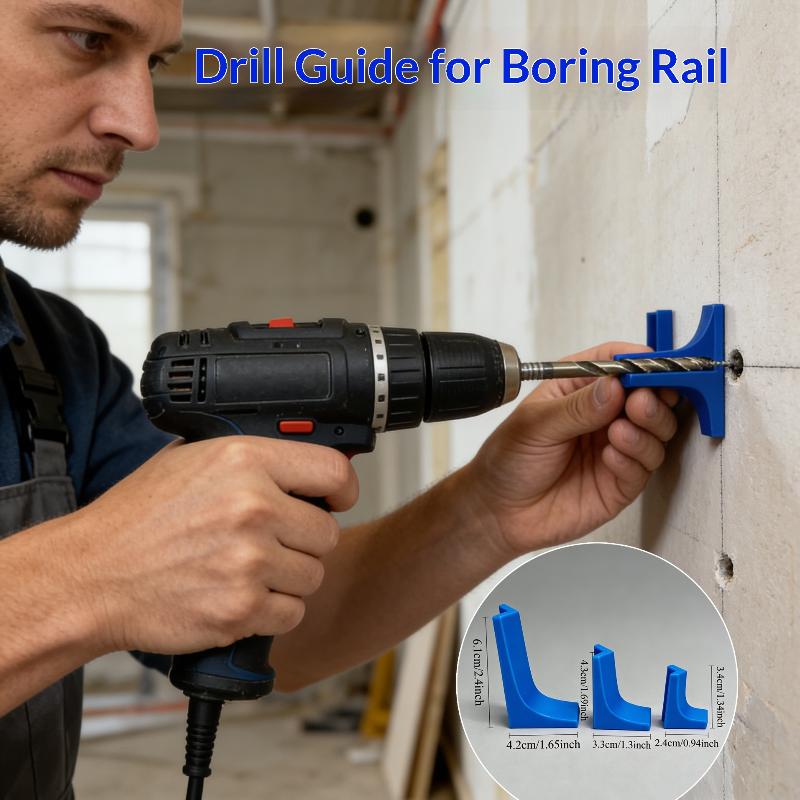 3-Pack Hole Drilling Guide Rails With V-Groove Fit Design | Square Positioning Tool More Durable Than Round Rails