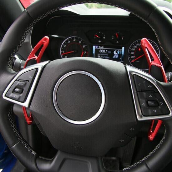 Red Steering Wheel Paddle Shifter Extensions For Chevy 14-19 C7 Corvette/Camaro