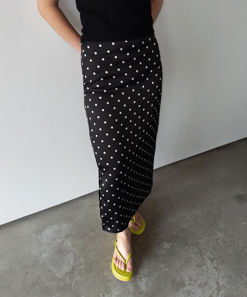 320 Showroom Polka Dot Banding Skirt Black