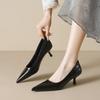 Weiwei Girl 338-1 Pointed Single Shoes Women's Thin Heels Black Work Shoes Shallow Temperament High Heels Women Are Not Tired