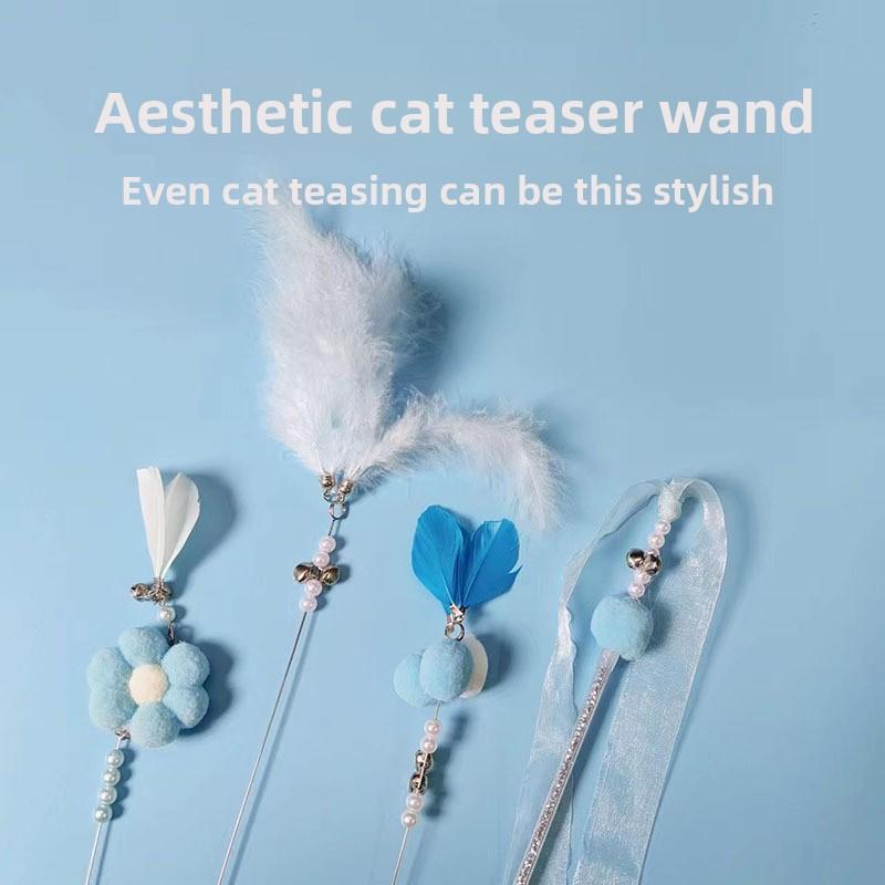Feenkatzenspielzeug, Langlebige Federglocke, Langer Stab, Katzenspielzeug, Selbstunterhaltendes und Langweiliges Magisches Werkzeug für Katzen