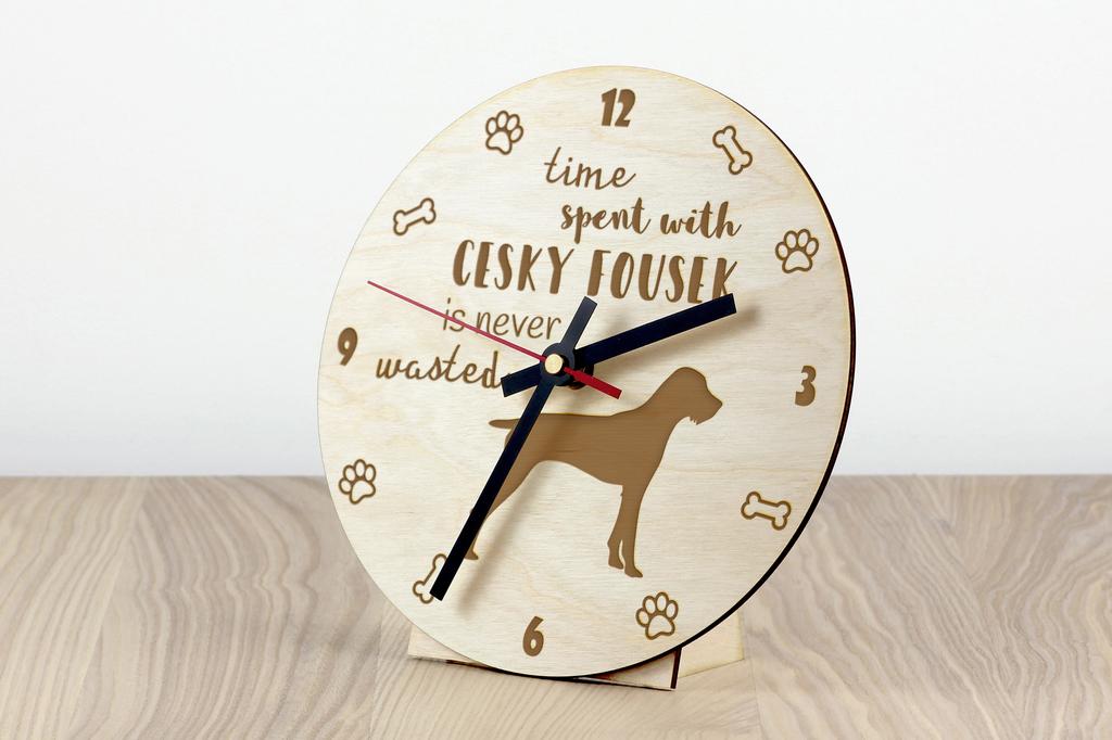 Bohemian Wire-haired Pointing Griffon, Cesky Fousek - clock with dog, wooden clock with engraving, personalised clock by Art-Dog